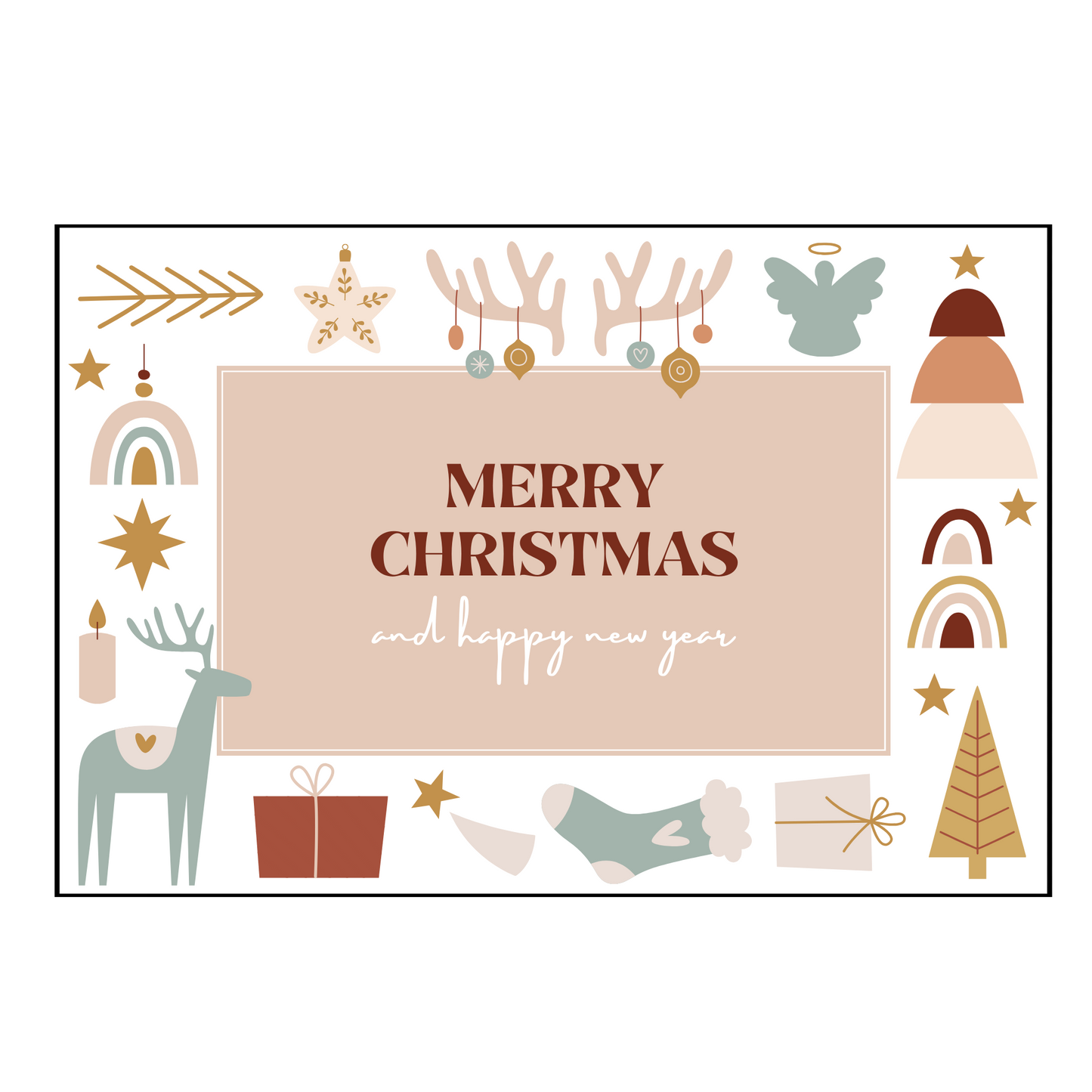 Card- Merry Christmas pastel