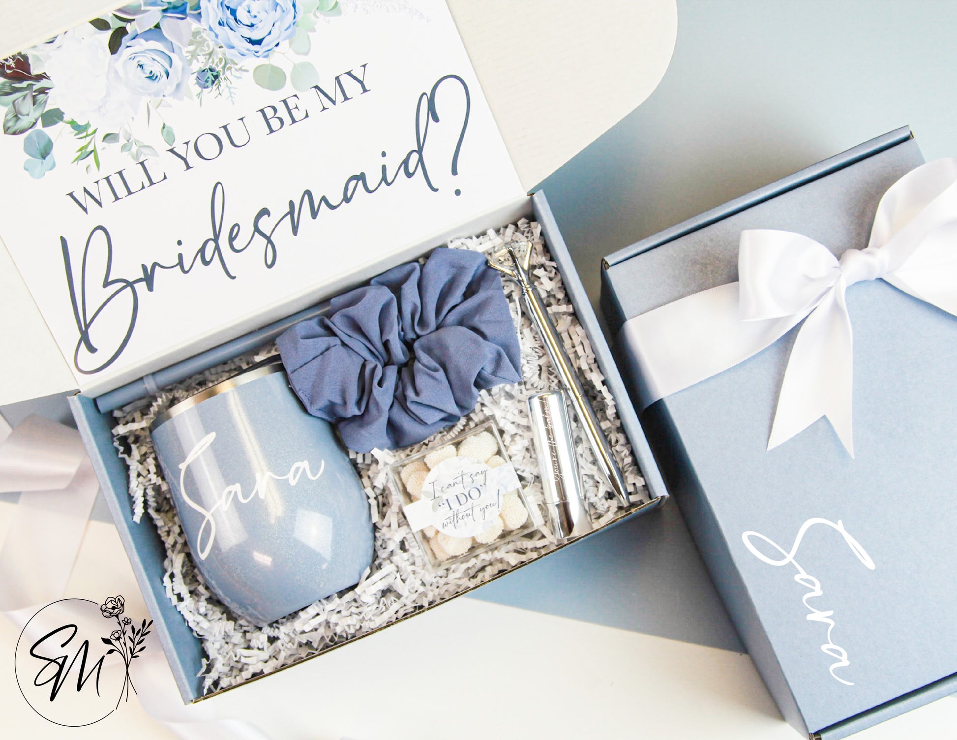 Bridesmaid Proposal Box - Dusty Blue